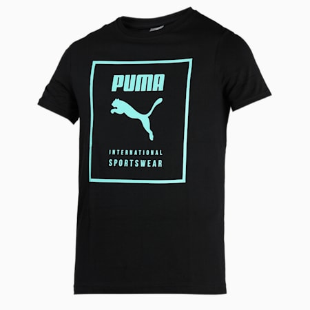 PUMA Graphic Men's Slim Fit T-Shirt, Puma Black, small-IND