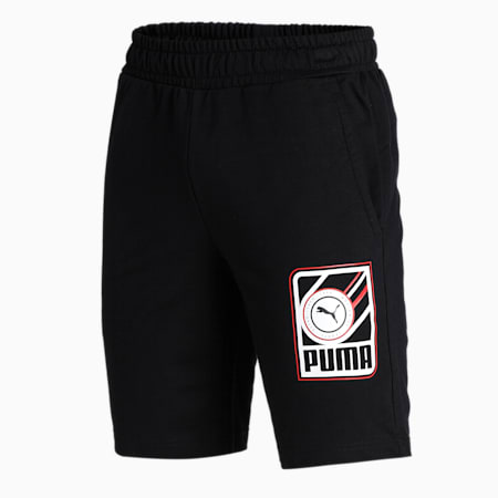 PUMA Graphic Men's Shorts, Puma Black, small-IND