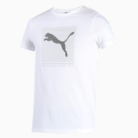 PUMA Graphic Men's Slim Fit T-Shirt, Puma White, small-IND