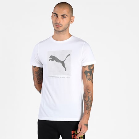 PUMA Graphic Men's Slim Fit T-Shirt, Puma White, small-IND