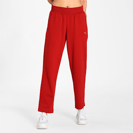 PUMA Graphic Women's Pants, Red Dahlia, small-IND