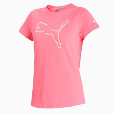 PUMA Graphic Women's Regular Fit T-Shirt, Sun Kissed Coral, small-IND