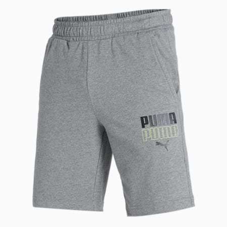 PUMA Graphic Men's Shorts, Medium Gray Heather, small-IND