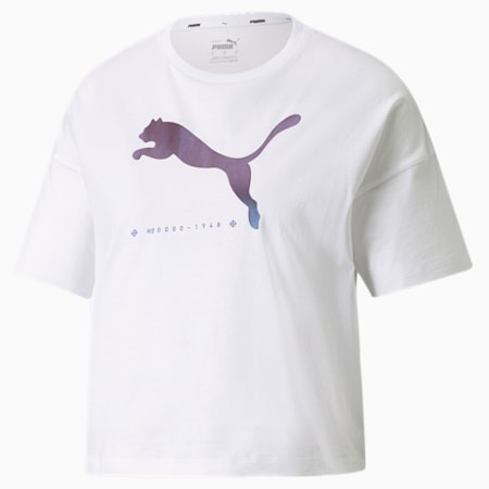 Cyber Graphic Women's Tee, Puma White, small-PHL