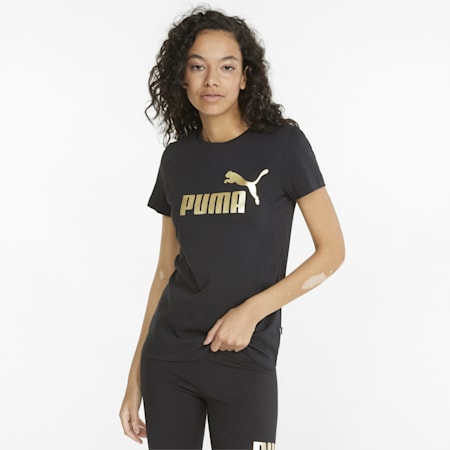 Polo Essentials+ para mujer, Puma Black-Gold foil, small-PER