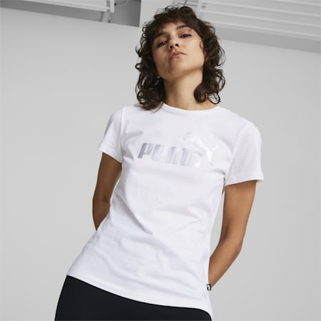 Polo Essentials+ para mujer, Puma White-silver metallic, small-PER