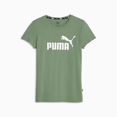 Essentials+ Metallic Logo T-shirt &apos;voor dames, Eucalyptus, small