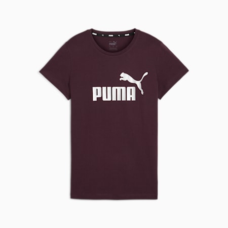 Essentials+ Metallic Logo T-shirt voor dames, Midnight Plum, small