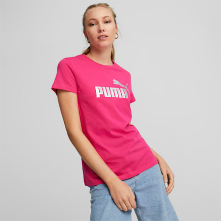 Essentials+ Metallic Logo Women's Tee, Orchid Shadow, small-PHL