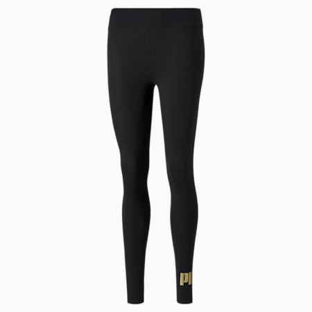 Essentials+ Metallic Women's Leggings, Puma Black, small-SEA