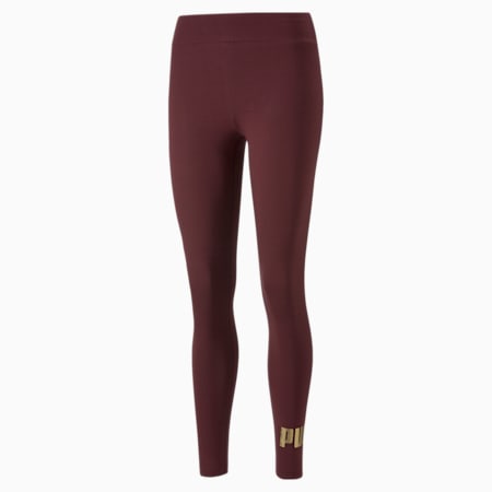 Essentials+ Metallic Leggings Women, Aubergine, small-SEA