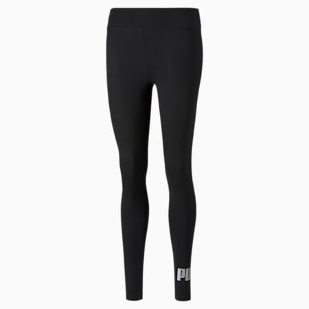 Essentials+ Metallic Leggings Women, Puma Black-Silver, small-THA