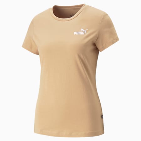 Essentials+ Embroidery Women's Tee, Dusty Tan, small-AUS