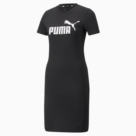 Essentials Damen T-Shirt-Kleid mit schmaler Passform, Puma Black, small