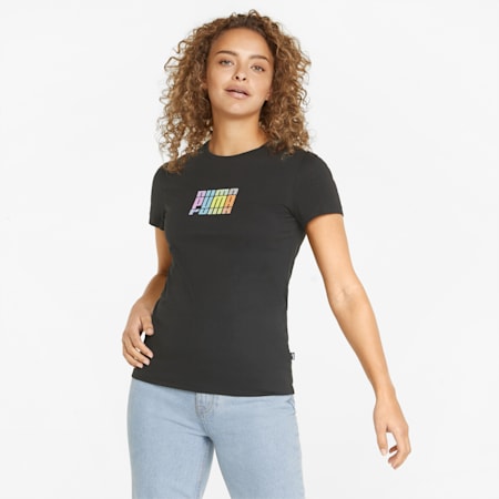 Multicolour Graphic Women's Tee, Puma Black, small-PHL
