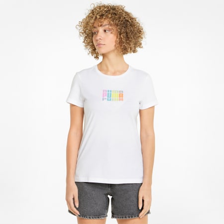 Multicolour Graphic Women's Tee, Puma White, small-PHL