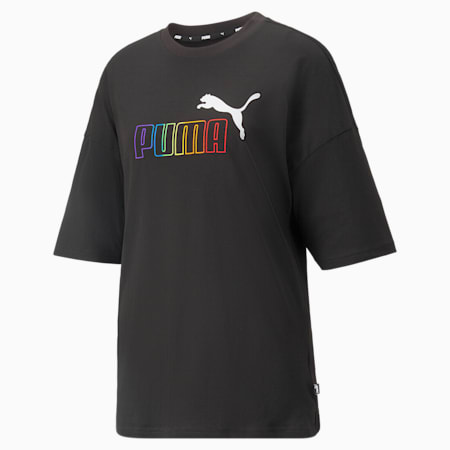 Essentials+ Rainbow T-shirt voor dames, Puma Black, small
