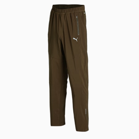 Tapered Woven Regular Fit Men's Pants, Deep Olive, small-IND