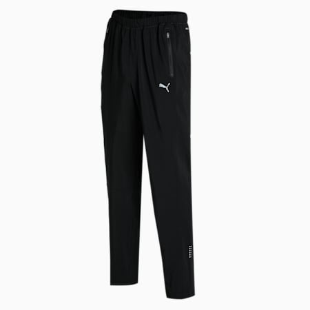 Tapered Woven Men's Running Trackpants, Puma Black, small-IND