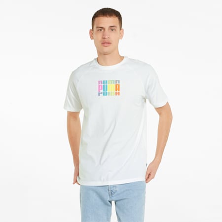 Multi-coloured Graphic Men's Tee, Puma White, small-PHL