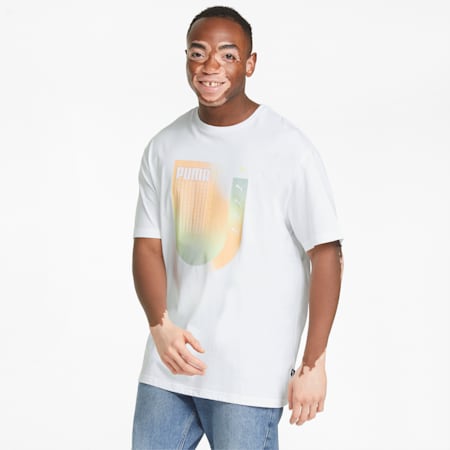 Gradient Graphic Men's  T-shirt, Puma White, small-IND