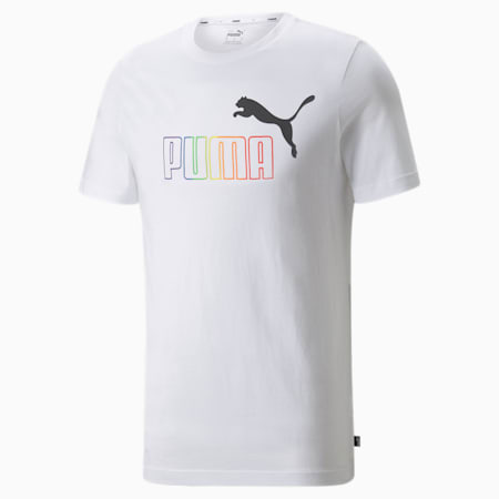 Essentials+ Rainbow Herren T-Shirt, Puma White, small