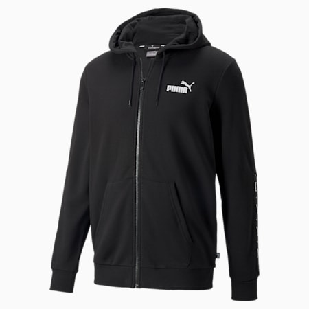 Essentials+ hoodie met rits voor heren, Puma Black, small