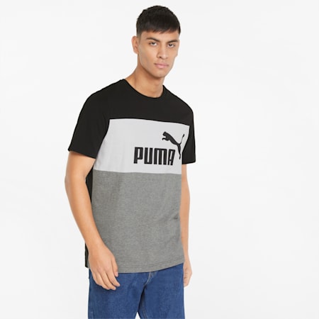 Essentials+ Colour-Blocked Men's Tee, Puma Black, small-PHL