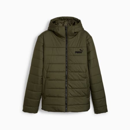 Essentials Padded Jacket Men, Dark Olive, small