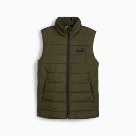 Essentials Padded Vest Men, Dark Olive, small