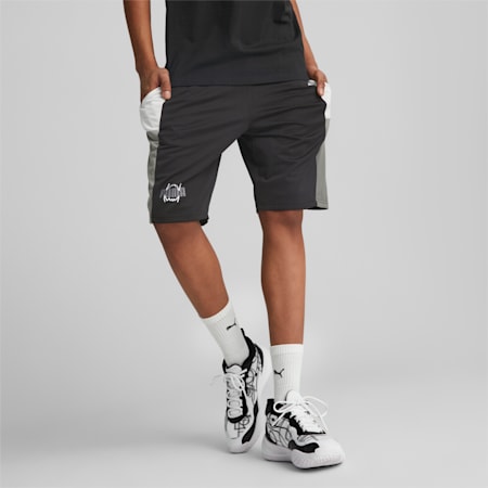 Give N' Go Men's Basketball Shorts, PUMA Black-Cast Iron, small-PHL