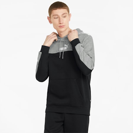 Essentials+ Block Hoodie Men, Puma Black, small