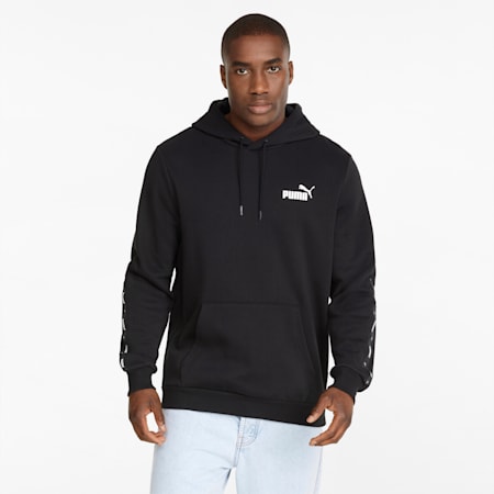 Essentials+ Tape Men’s Hoodie, Puma Black, small-AUS