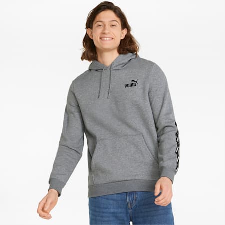 Essentials+ Tape Hoodie Men, Medium Gray Heather, small