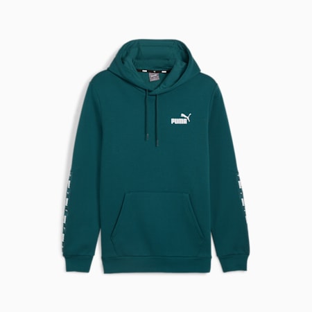 Hoodie Essentials+ Tape Homme, Cold Green, small