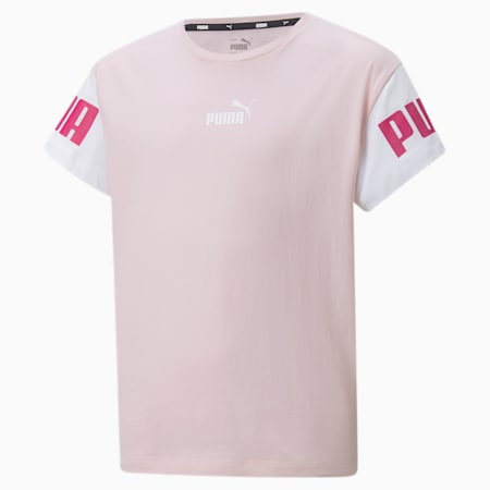 Power Youth Colourblock Tee, Chalk Pink, small