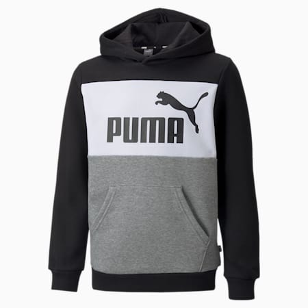 Młodzieżowa bluza z kapturem Essentials+ Colourblock, Puma Black, small