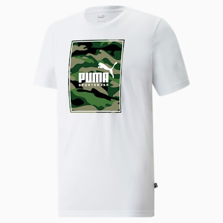 Box Logo Camo Men's Tee, Puma White, small-PHL
