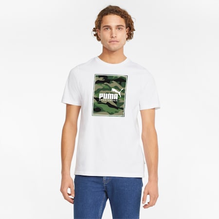 Box Logo Camo Men's Tee, Puma White, small-PHL