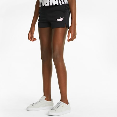 Essentials+ Bleach Logo Youth Shorts, Puma Black, small-SEA