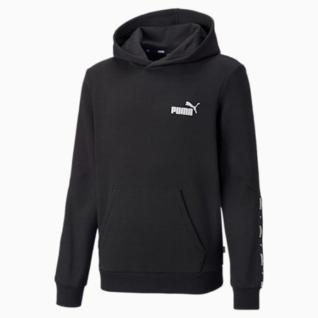 Essentials+ hoodie met band voor jongeren, Puma Black, small