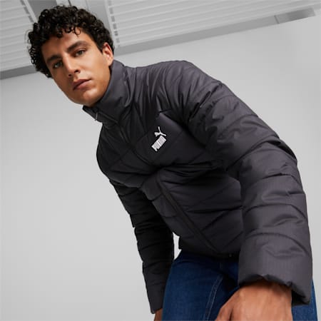 Essentials+  Men's Padded Jacket, Puma Black, small-AUS