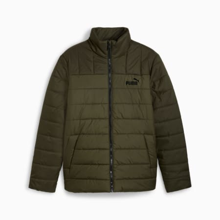 Essentials+  Men's Padded Jacket, Dark Olive, small-AUS