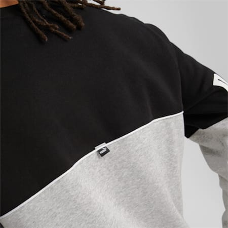 Power Colourblock Crew Neck Sweatshirt Men, Light Gray Heather, small