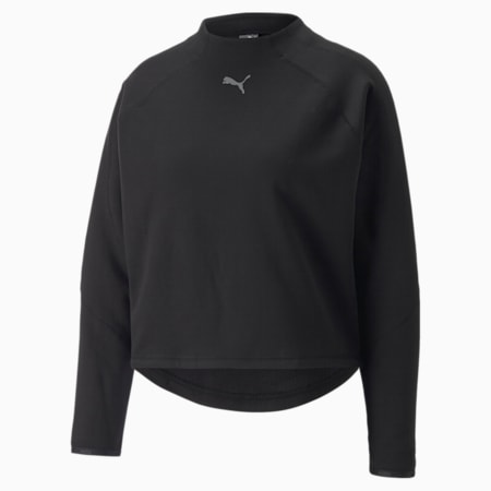 Evostripe High Neck Relaxed Fit Women Relaxed Fit Sweatshirt, Puma Black, small-IND