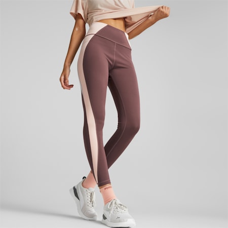 Evostripe Leggings Women, Dusty Plum, small-DFA