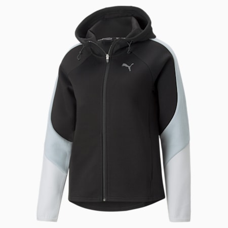 Evostripe Full-Zip Hoodie Women, Puma Black, small-DFA