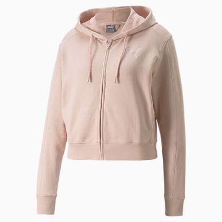 HER Full-Zip Women's Relaxed Fit Hoodie, Rose Quartz, small-IND