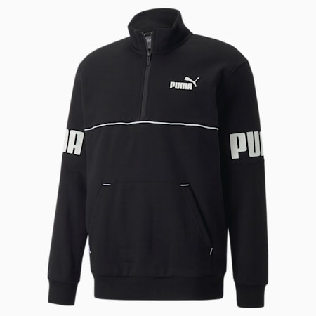 PUMA Power Men's Half-Zip Sweatshirt, Puma Black, small-NZL