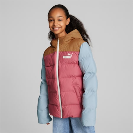 Colourblock Unisex Youth Jacket, Dusty Orchid, small-AUS